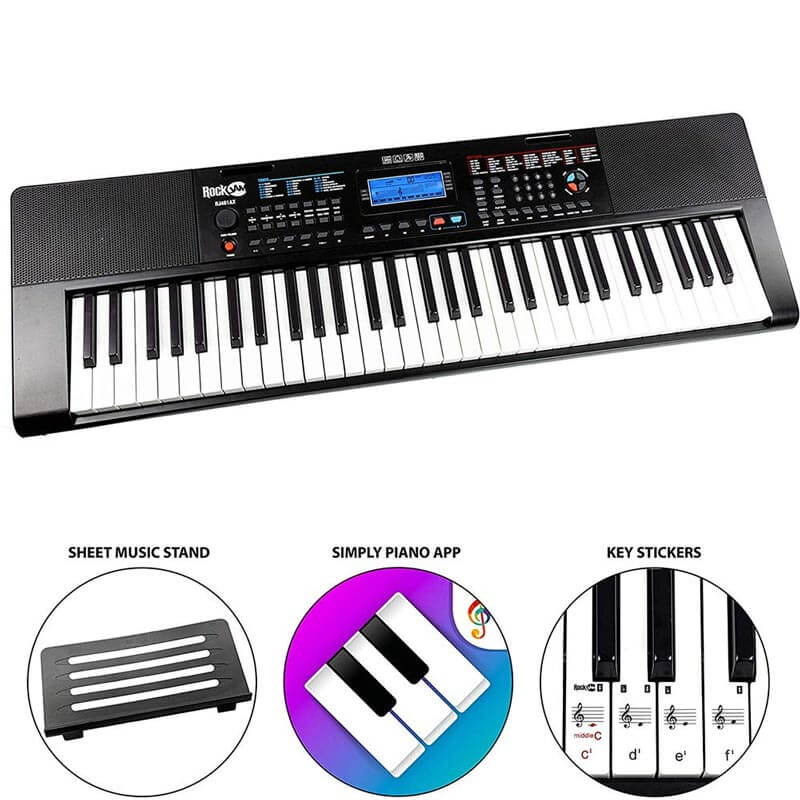 RockJam RJ461AX 61-Key Alexa Portable Digital Piano Keyboard