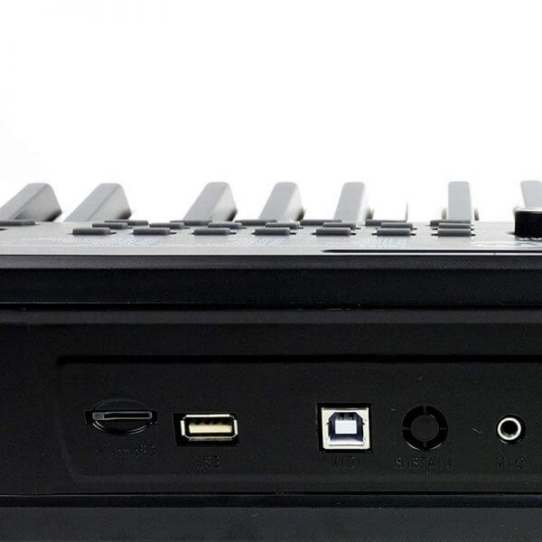 RockJam RJ461AX 61-Key Alexa Portable Digital Piano Keyboard - inputs and outputs