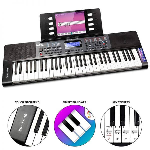 RockJam RJ461 61-Key Portable Electric Keyboard