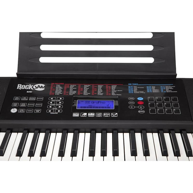 RockJam RJ761 61 Key Electronic Interactive Teaching Piano Keyboard w/Stand