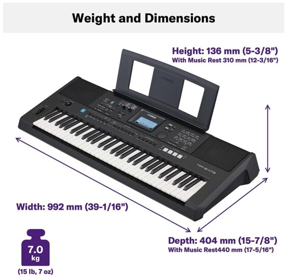 Yamaha PSR-E473 dimensions