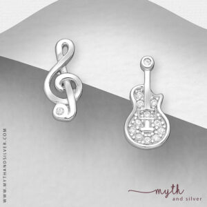 Sterling silver music earrings